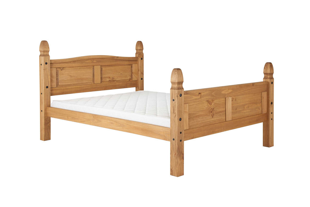 Traditional Waxed Pine High Foot End Corona Bed