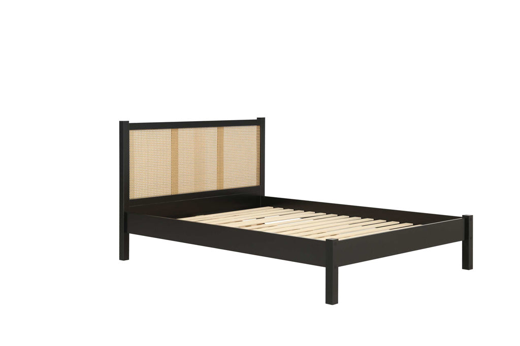 Stylish Croxley Rattan Bed Frame available in 4FT6 & 5FT - Black, White or Oak