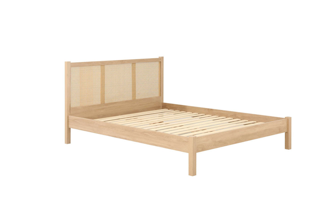 Stylish Croxley Rattan Bed Frame available in 4FT6 & 5FT - Black, White or Oak