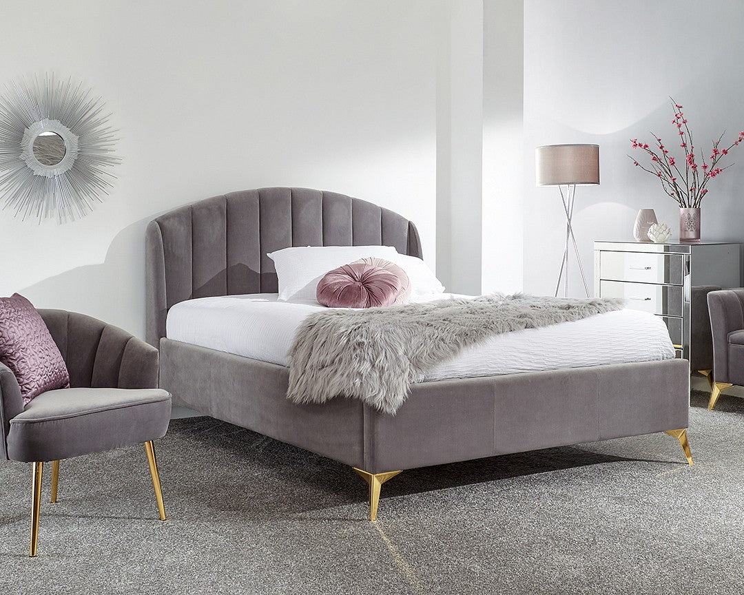 Luxury Pettine Plush Velvet Fabric End Lift Ottoman Bed - In 4 Colours & 2 Sizes