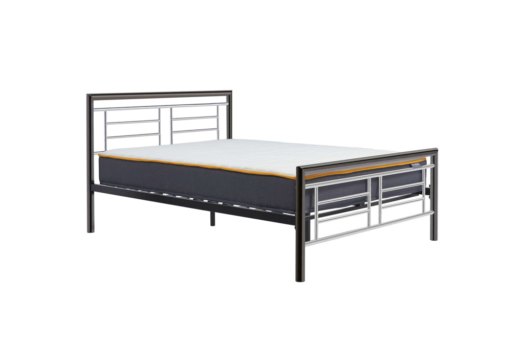 Contemporary Montana Chrome And Nickel Metal Bed Frame