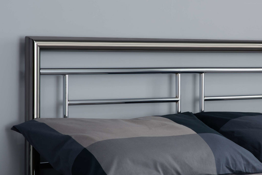 Contemporary Montana Chrome And Nickel Metal Bed Frame