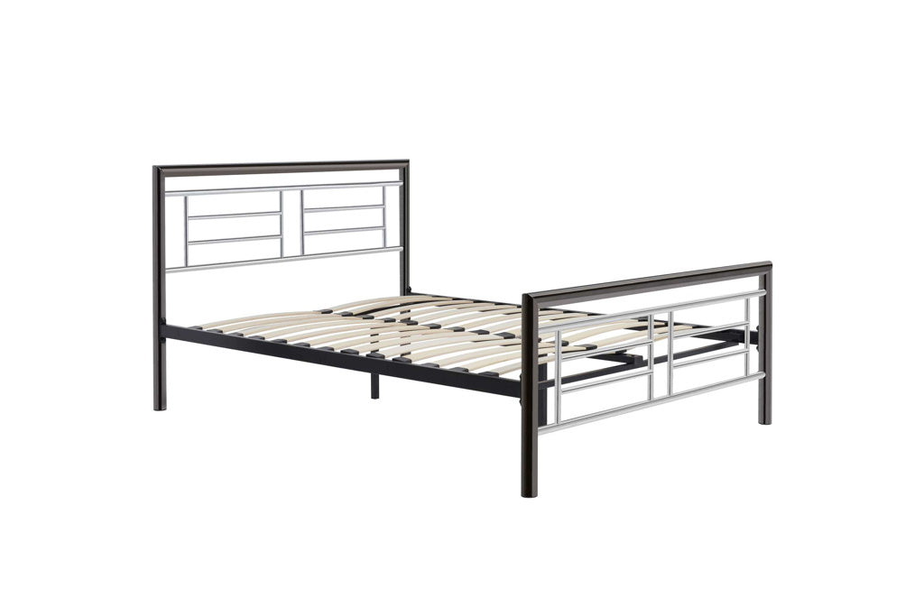 Contemporary Montana Chrome And Nickel Metal Bed Frame